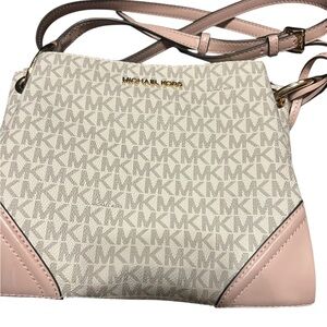 Michael Kors Pink and White Signature Crossbody